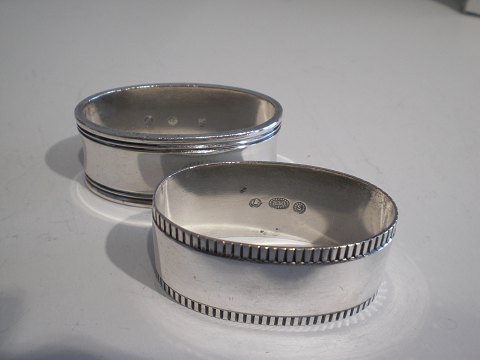 Gran & Lagley  2 ovale servietringe i sølv. Sælgws individuelt. En er solgt.