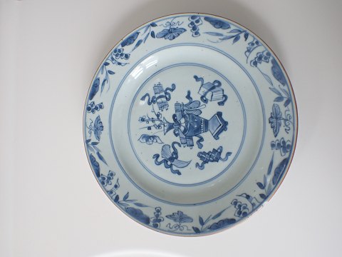 Kinesis blå/hvid tallerken - Qianlong.