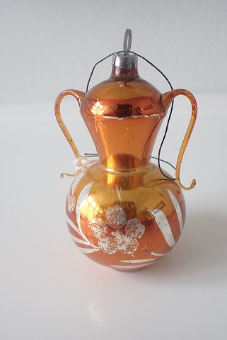 1 stk. tidlig glasjulepynt i form af en vase fra Leipsig.